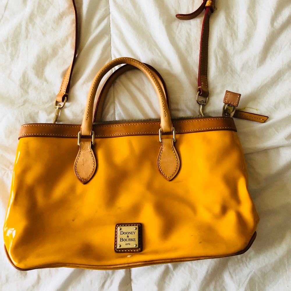 Authentic Dooney & Bourke yellow patent satchel